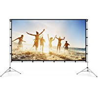 Vamvo Pantalla de Proyector HD para Interiores y Exteriores - 100 Pulgada - Soporte Plegable- Pantalla Portátil - Ideal…